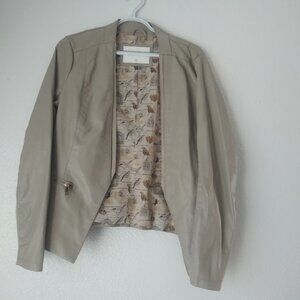 Cavalini women's size M beige faux leather jacket